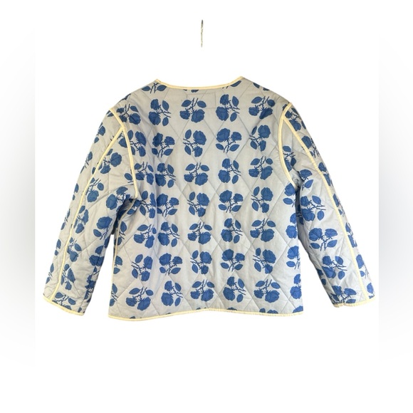 The Tiny Big Sister “Rodeo Roses” Blue Floral Quilted Jacket - Picture 8 of 12